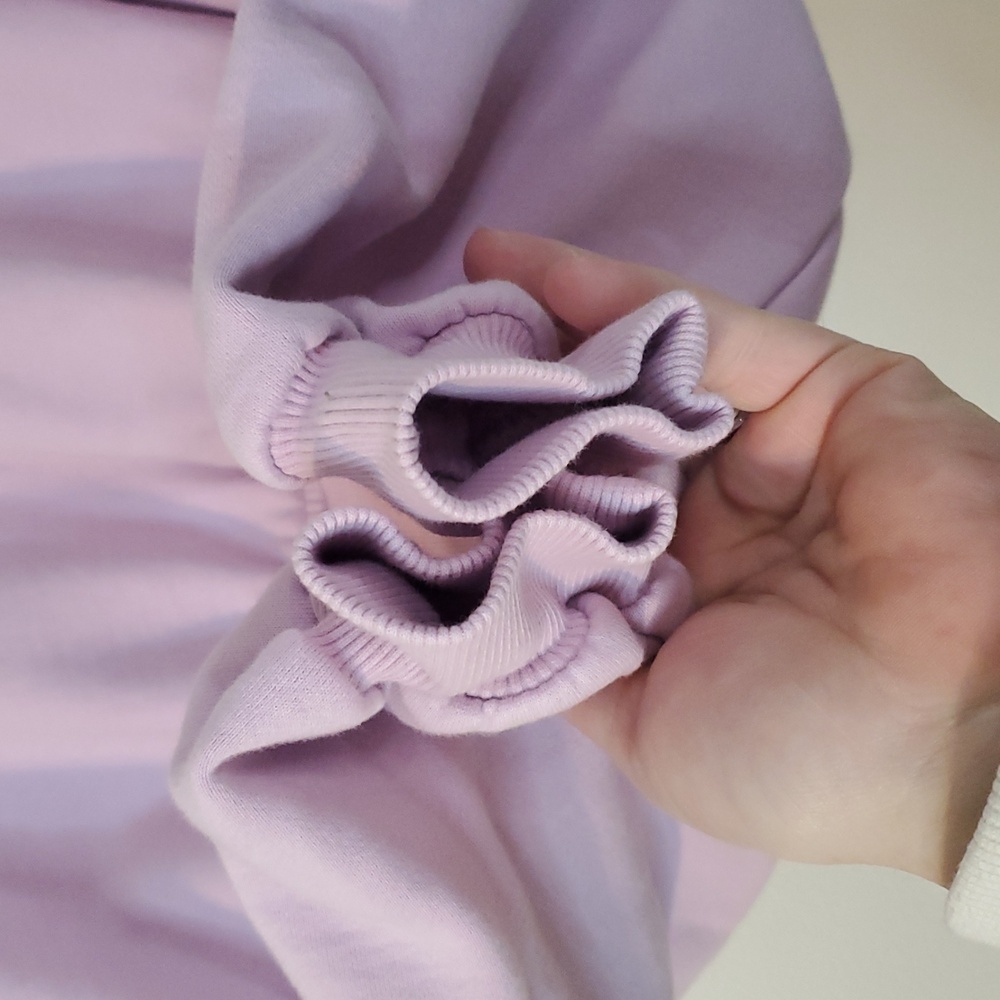 For Love & Lemons × Victoria Secret Josie Crop Hoodie Size Lg Lilac Drawstring - Picture 5 of 12